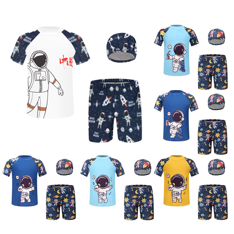 Children's Swimsuit Boy Set Wholesale New Split Baby Cartoon Swimming Shorts Students Hot Spring Quick Drying Bathing Suit Item Picture
