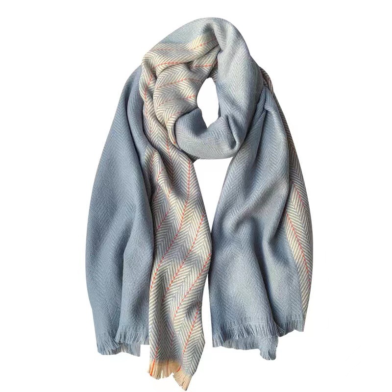 Korean Version Of The New Simple Scarf Female Winter Students Long Thick Shawl Imitation Cashmere Splicing Bib Wholesale Item Picture