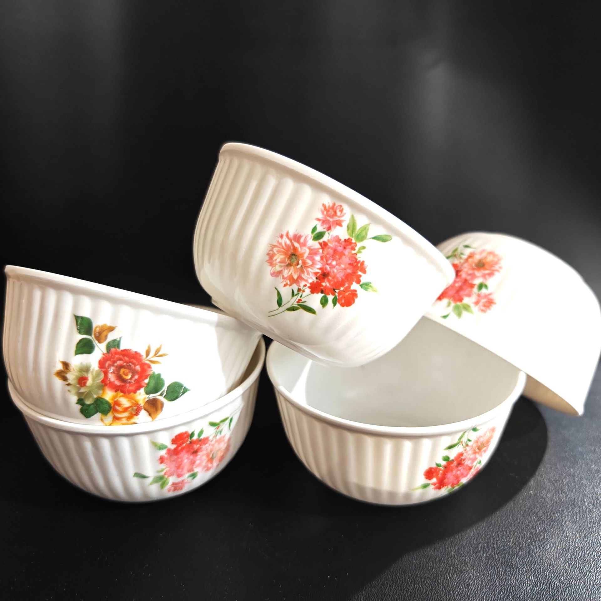 【 Zone 3-9 】7045 white bowl 480 yuan per box 7045 printed colored imitation porcelain Bowl Melamine Bowl Rice Bowl White Bowl Fast Food Restaurant Small Bowl 1 yuan source 2 yuan wholesale details Picture
