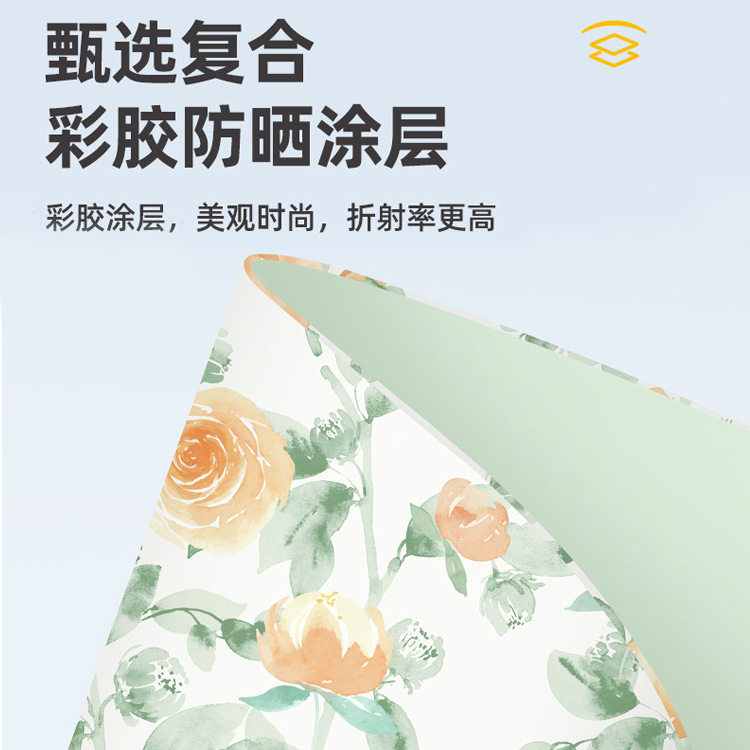 Three-fold color glue manual 16-bone sunshade umbrella, large-sized all-weather and all-weather UV protection folding sun umbrella in stock manufacturer Specification image