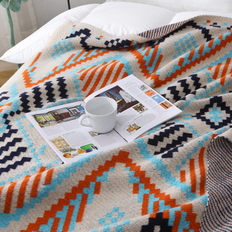 Boho Sandstorm Cover Blanket Hotel Bed End Blanket Towel Office Air Conditioning Knitted Nap Sofa Blanket details Picture