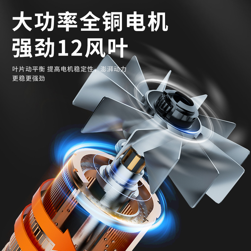 Multi-functional electric fan, lithium battery violent hair dryer, high-power blower, long-lasting handheld wireless lithium battery fan details Picture