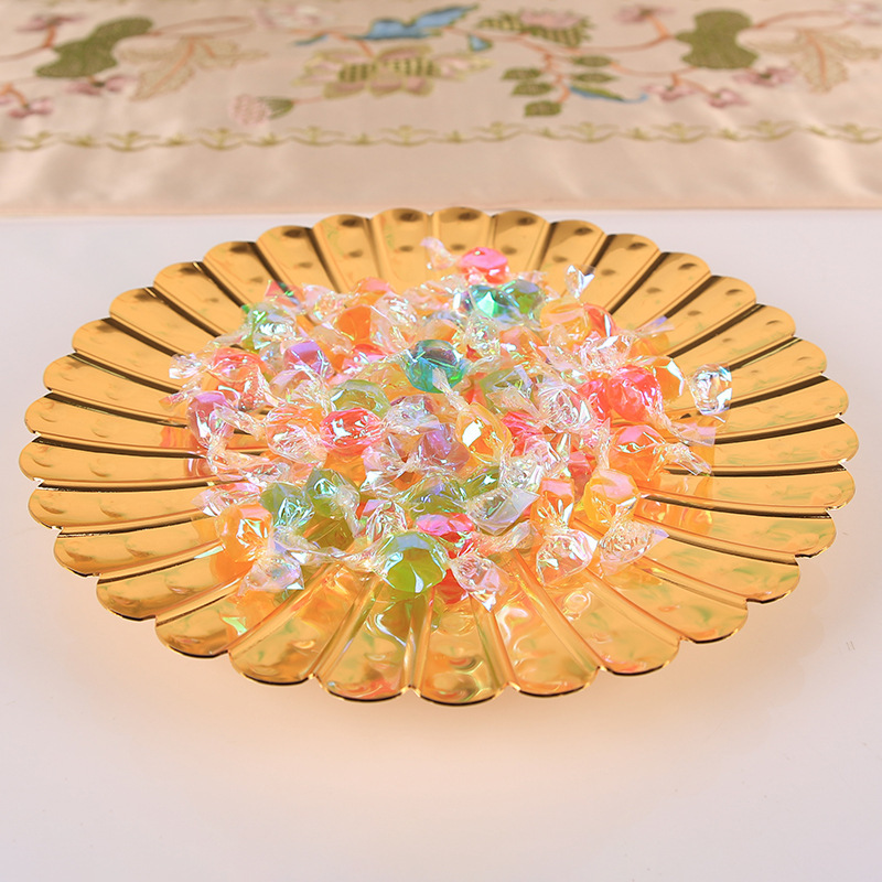 Household golden plates, chrysanthemum vegetable plates, pastry plates, steak shallow plates, gilded large rice plates, hotel tableware plates