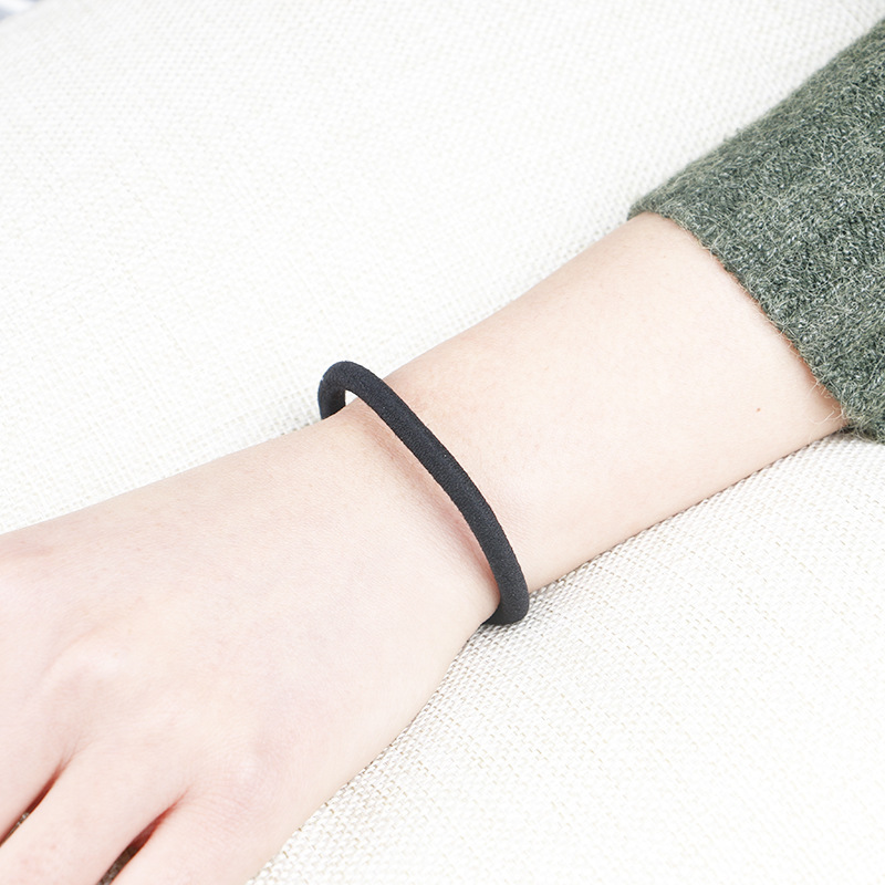 Wholesale of black base, adhesive stickers, seamless rubber bands, high-elasticity adult DIY hair ties and headbands pic 8