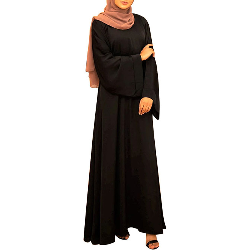 Cross-Border Women's Foreign Trade Amazon Middle East Arab Malay Robes Solid Color Plus-Size Dress Fy124363 Application Scenario
