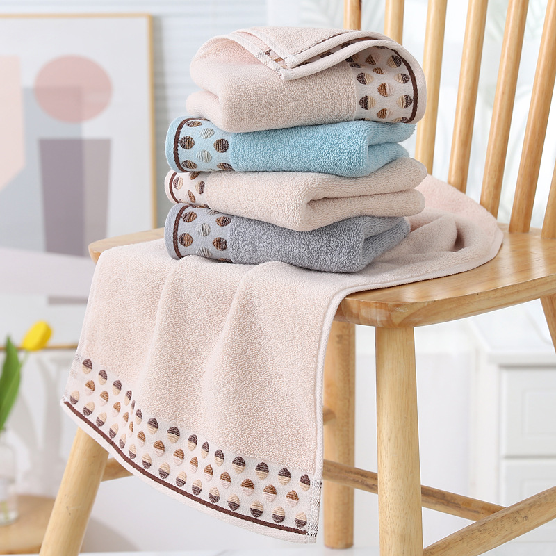 Hengyuanxiang Towel Factory Direct Wholesale Pure Cotton Towel Plain Jacquard Polka Dot Face Towel Face Towel Adult Household Household Specification drawing