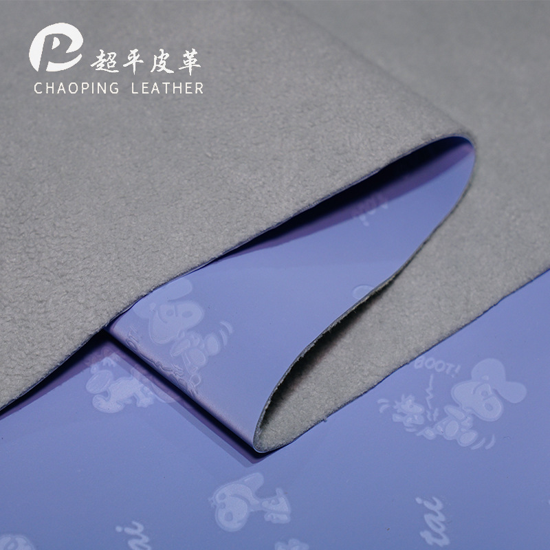 1.2mm water-based recycled leather fabric for car sofa decoration with a velvety texture and imitation microfiber cartoon print Specification image