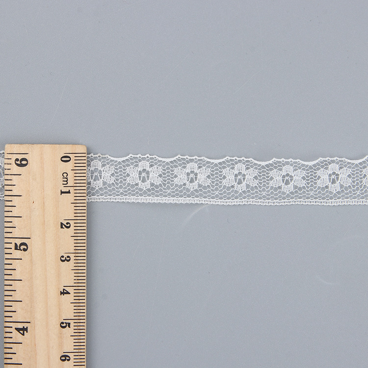 White lace trim, nylon non-elastic lace trim, 1.5cm small edge lace trim for clothing details Picture