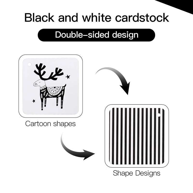 Black and white cards for early education of infants, visual stimulation cards for newborns, and toys for infants aged 0 to 3 months to follow and gaze Specification image