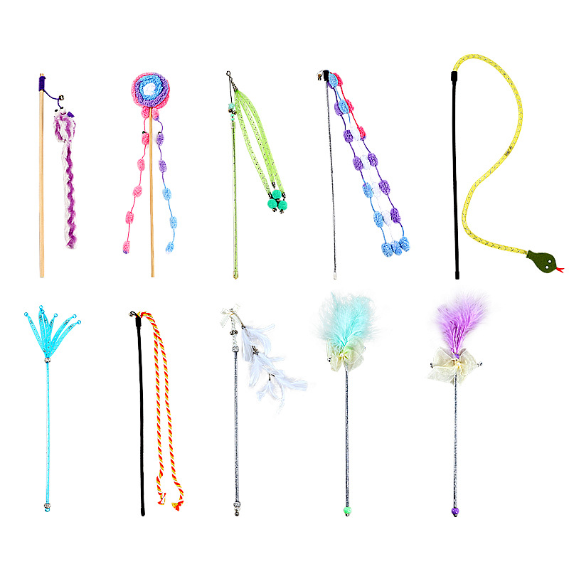 Cat toy stick collection, replaceable head interactive toys, diy cat toys, cat toy sticks, cat toys Item Picture