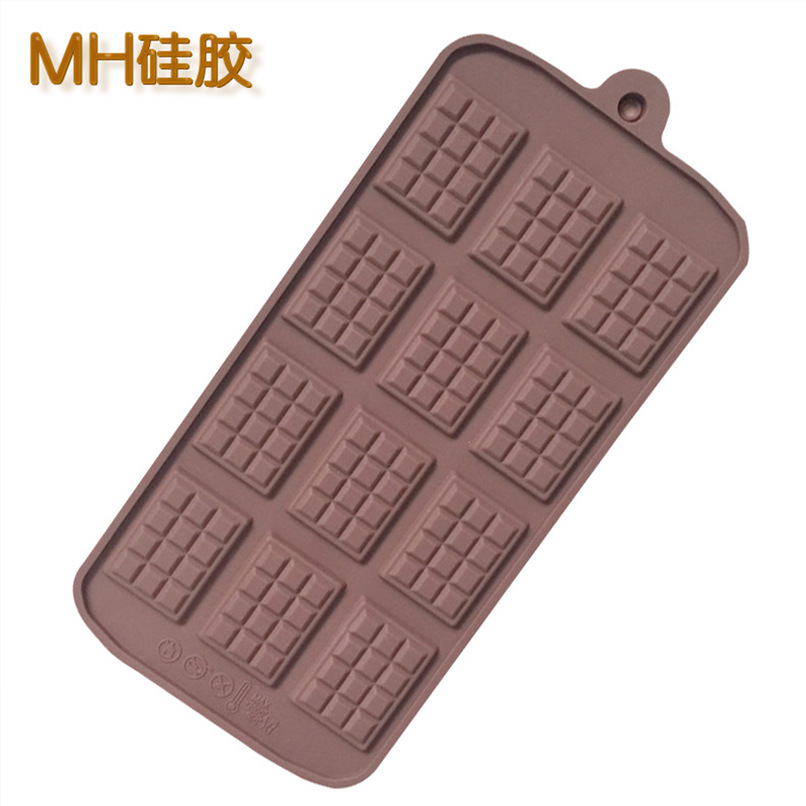 Minghao Creative Waffle Silicone Chocolate Thin Crust Silicone Fondant Mold Y Baking Tool Chocolate Flake Mold details Picture