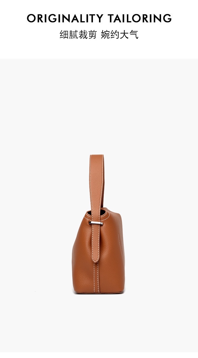 跨境手提包法式小众斜挎包复古简约手提枕头包大容量通勤包包女详情23