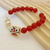 Lion dance Chinese-style bracelet, best friend, fashionable and individual trend, red agate, cute best friend Specification image