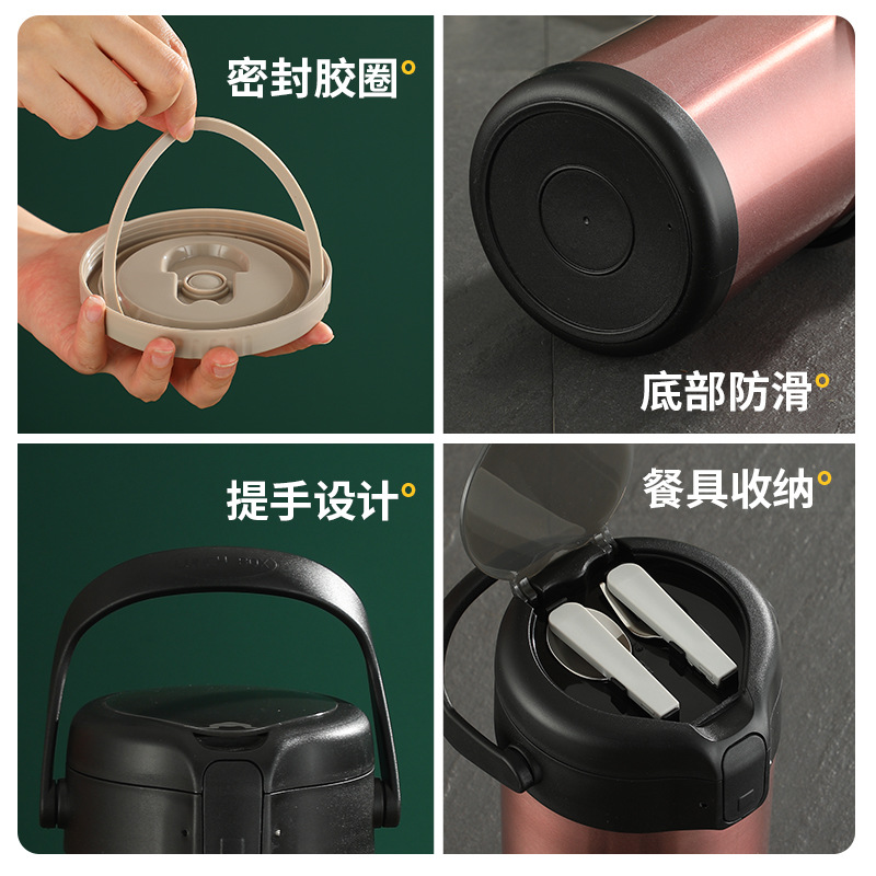 304 stainless steel vacuum insulated lunch box, large-capacity multi-layer insulated bucket for office workers, student lunch box, pot Application Scenario