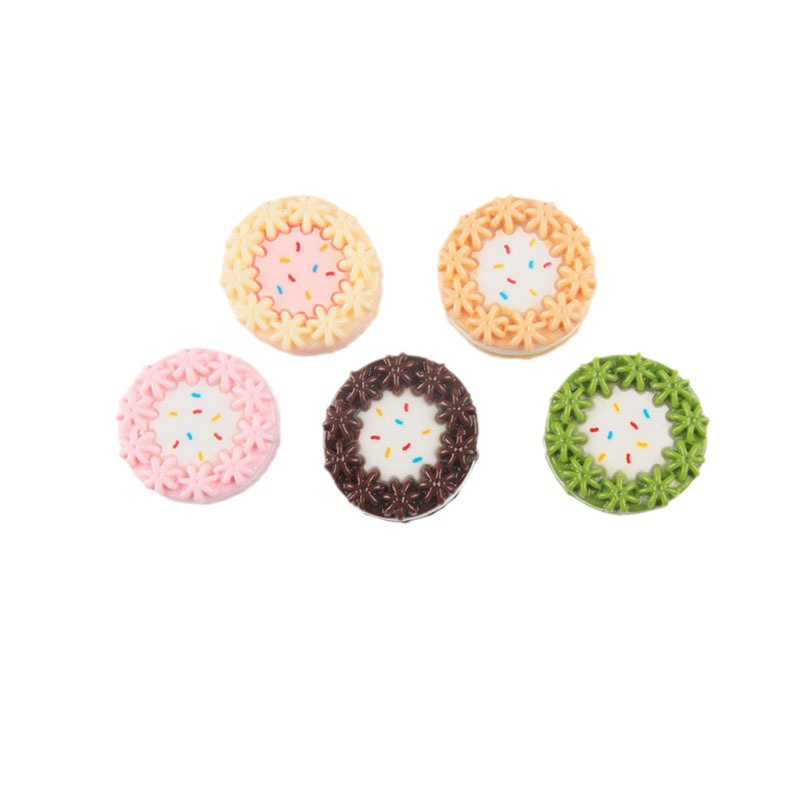 Cute colorful needle macaron cookies, new resin accessories, cream glue ornaments, diy phone cases, hair clips, handcrafted Item Picture