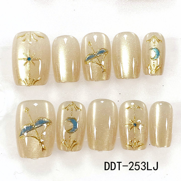 美甲30片预制穿戴甲片成品假指甲贴片 果冻胶短款猫眼美甲甲片详情11