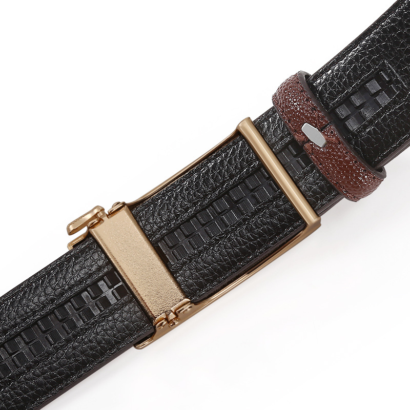 New Men's Pearl Crocodile Belt In The Youth Fashion Personality Automatic Buckle Leather Belt Spot Wholesale details Picture