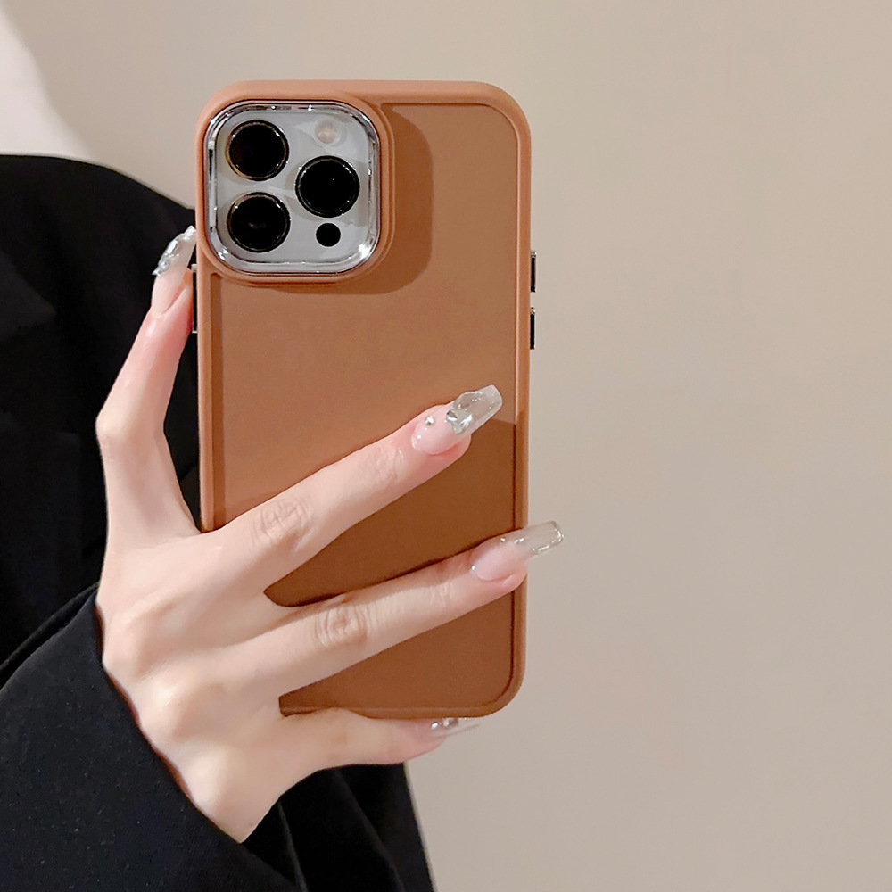 电镀镜头iphone16适用苹果17手机壳软14硅胶13简约纯色15pro max详情21
