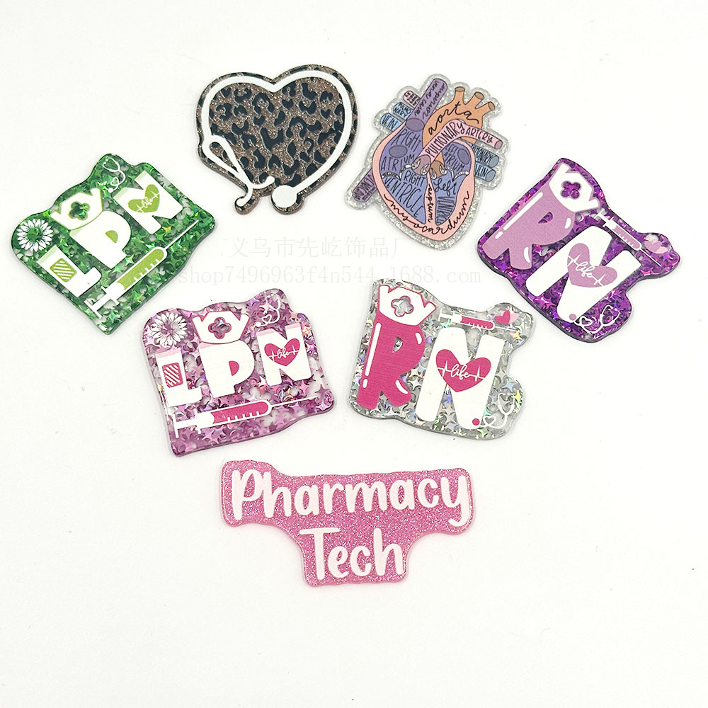 New Loose Powder Cartoon Official Medical Rainbow Bag Jewelry Acrylic Pieces Cute Diy Patch Accessories