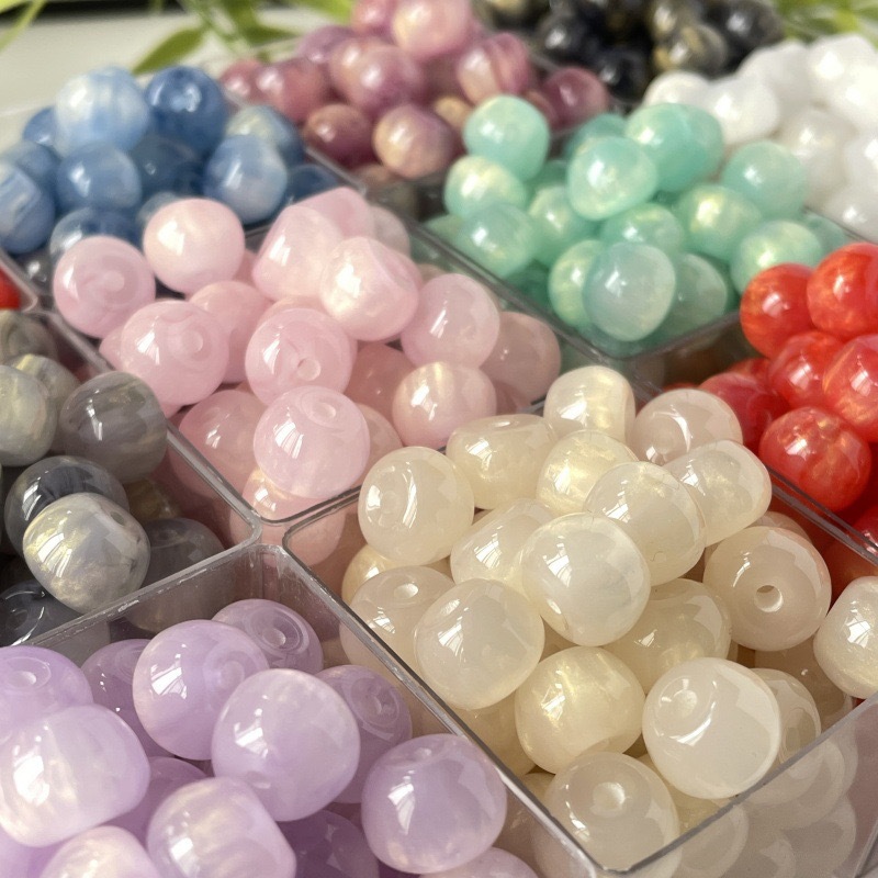 11*8 jelly-colored gilded resin apple beads, round beads, loose beads, string-beads, latched beads, diy handmade jewelry bracelet accessories