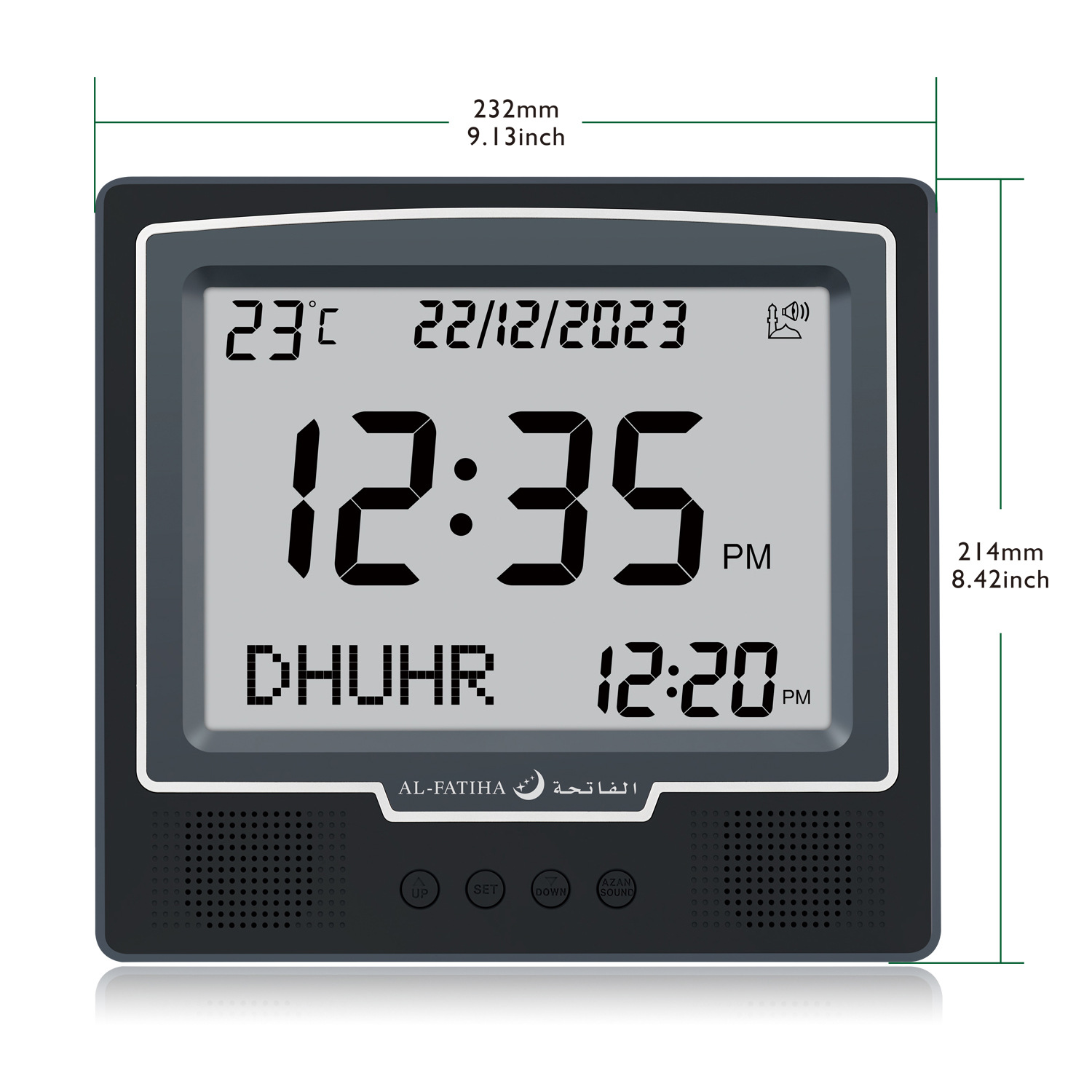 Al-Fatiha Brand Rectangular Lcd Electronic Desktop Clock Azan Clock Faj-115# Electronic Clock Factory Item Picture
