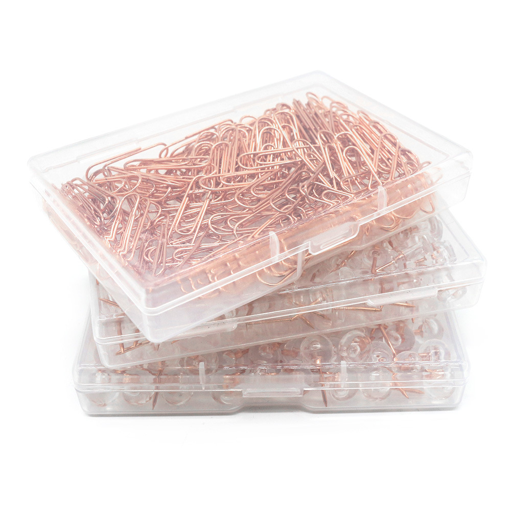 Wholesale of new 200-piece rose gold paper clips for office notebooks and paper clips from Amazon Application Scenario
