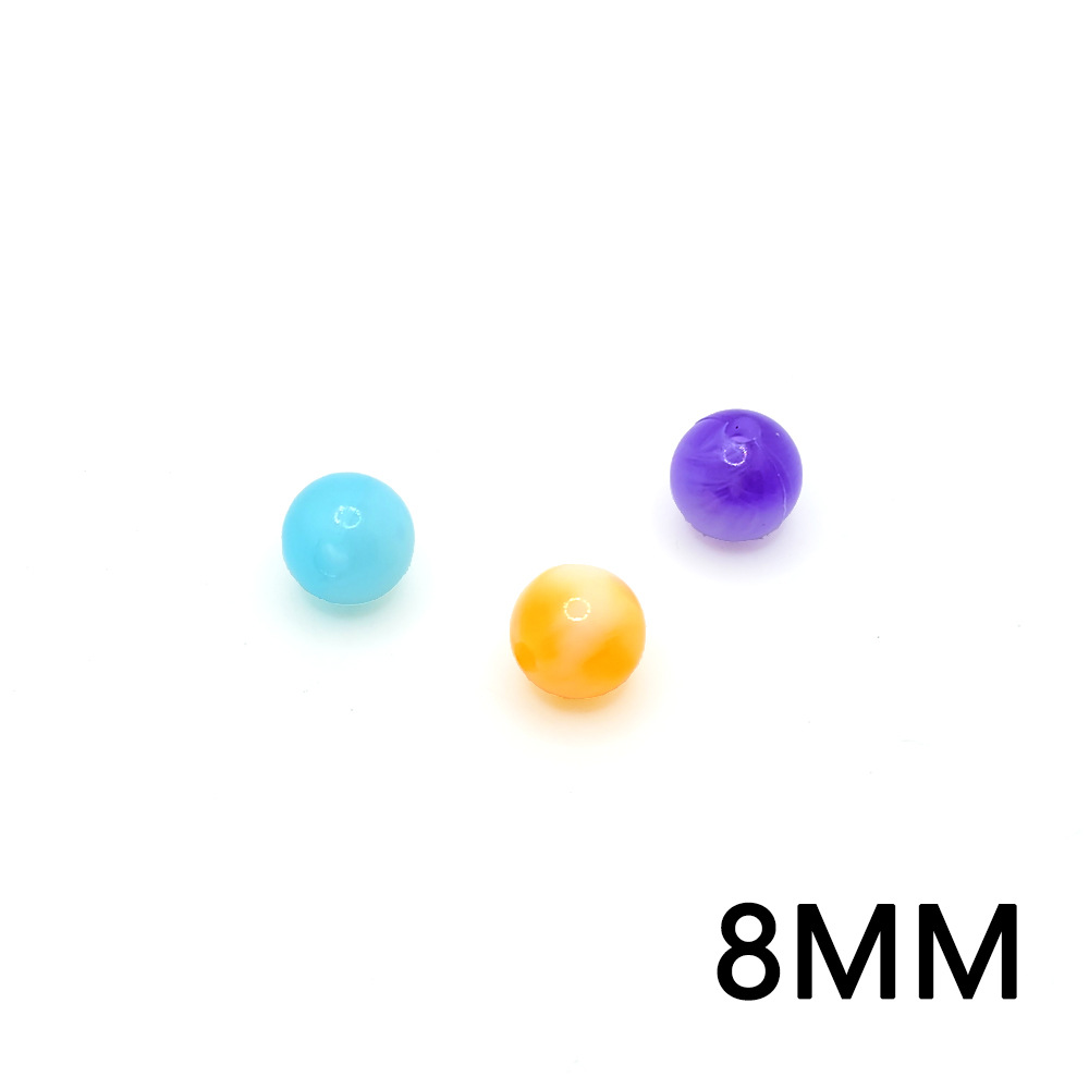 8MM acrylic colored candy beads, jade imitation cream beads, DIY handcrafted bracelet, round beads, colored decorative straight hole beads Specification image