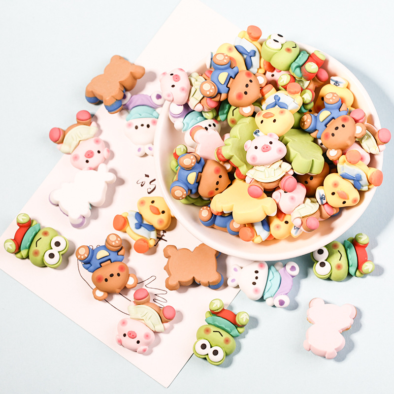 New resin accessories cartoon animal series diy cream glue phone case patch storage box hair accessory material bag Application Scenario