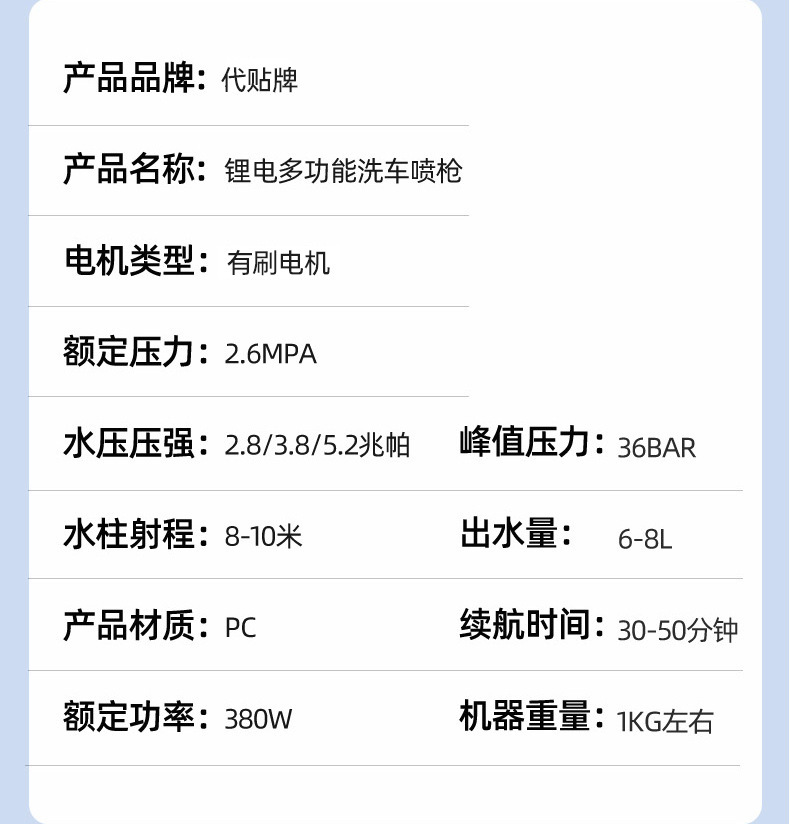 新款家用电动洗车水枪锂电无线洗车枪便携洗车机高压洗车神器批发详情12