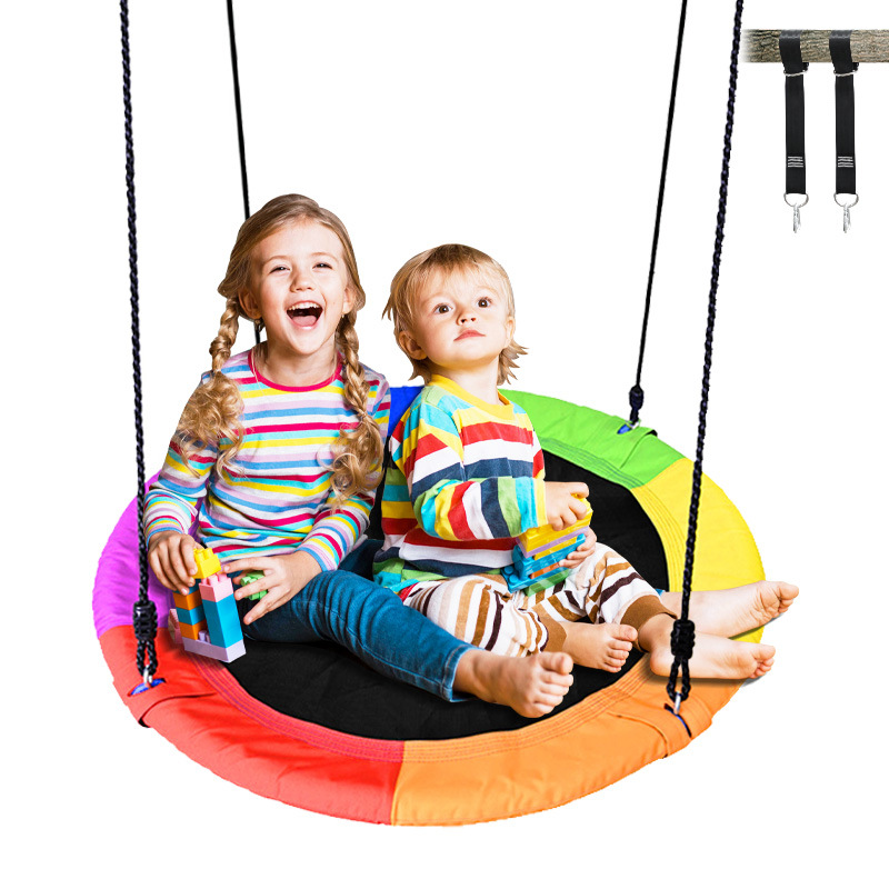 Children's denim swing, indoor and outdoor circular bird's nest swing, bird's nest swing, canvas children's hammock
