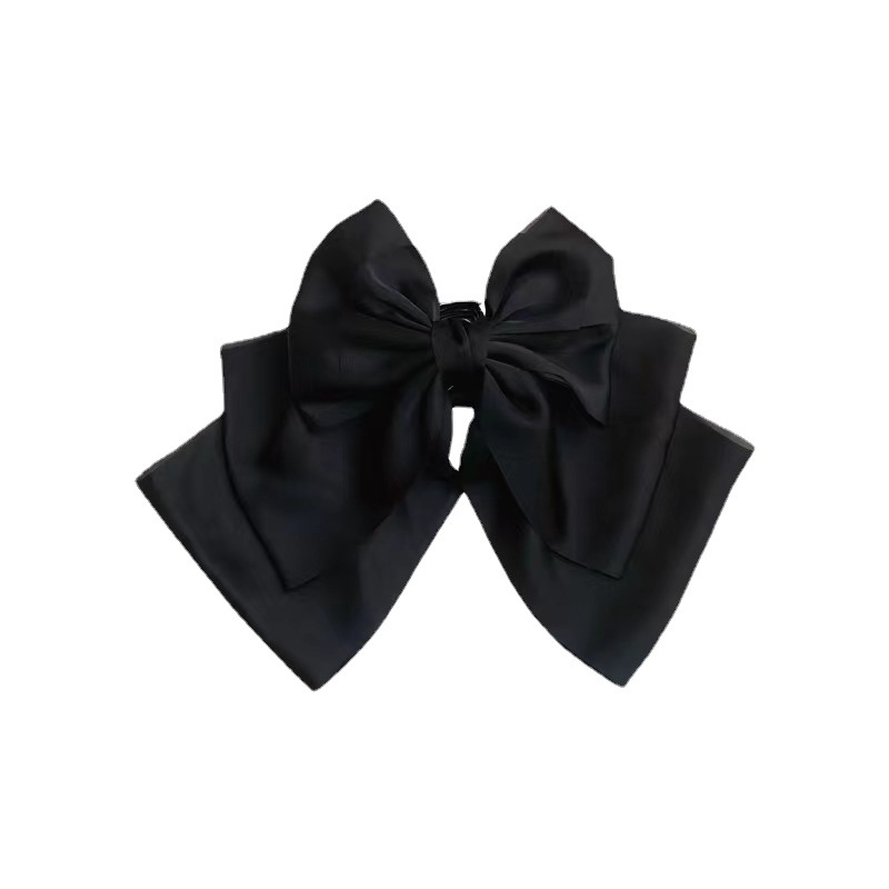 French Gentle Satin Oversized Bow Streamer Hair Clip Women's Back Of Head Clip Clip Hair Clip Headpiece Clip Item Picture