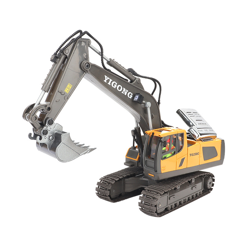 Free shipping for remote control excavators, alloy remote control cars, excavators, engineering vehicles, toy charging models, cross-border children's toy cars Item Picture