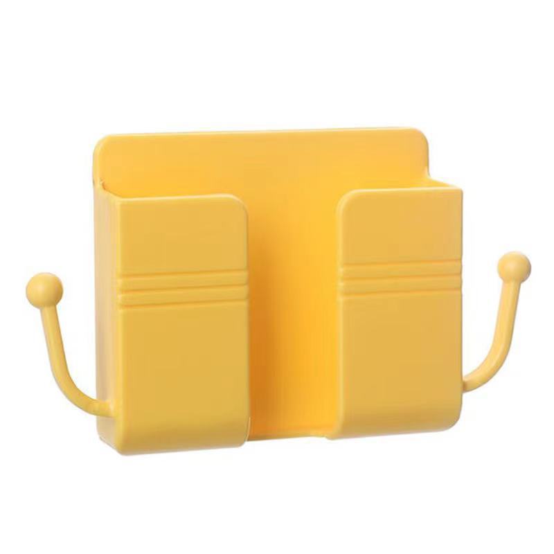 Multi-Functional Wall-Mounted Remote Control Storage Box Punch-Free Adhesive Bedside Mobile Phone Charging Stand Storage Rack Item Picture