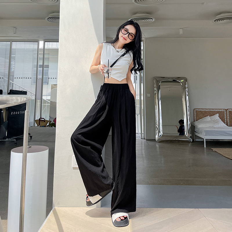 Summer New Large Size Yamamoto Pants High Waist Hanging Japanese Casual Everything Lazy Wind Women Wear Straight Leg Wide Leg Pants Application Scenario