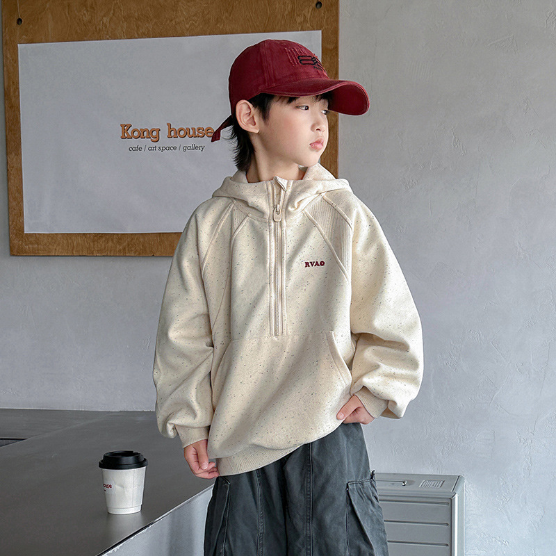 男童连帽卫衣2025春装新款儿童春季宝宝韩版上衣中大童男孩衣服潮