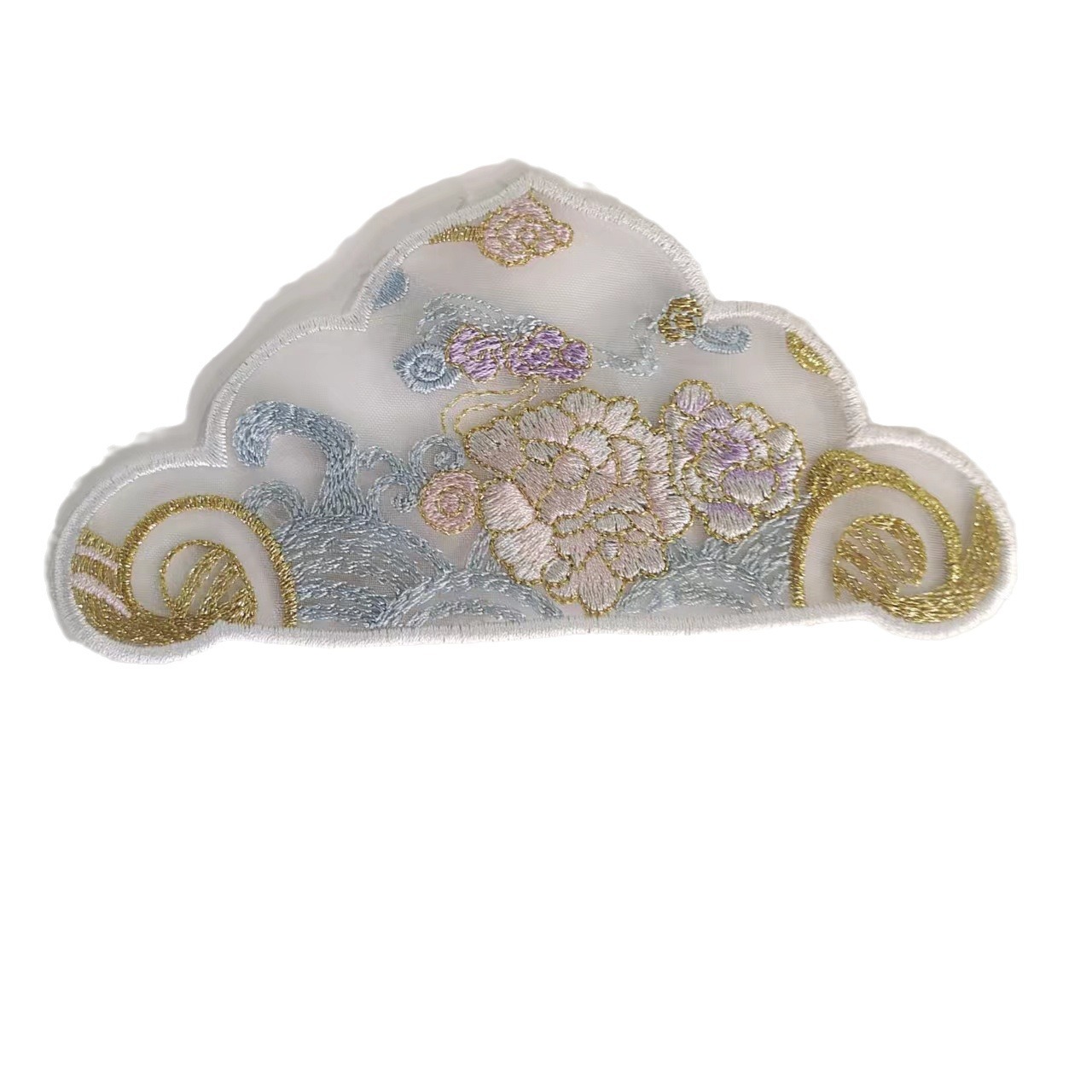 Gallo Wholesale Flat Embroidery Black Butterfly Round Gold Thread Flower Semi-Circle New Hat Accessories Hot Printing Direct Diy49 Specification drawing