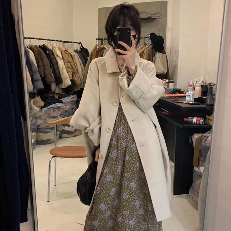 2023 Spring New South Korea Dongdaemun Vintage Light Flower Strap Shou Waist Long Sleeve V-Neck Dress Application Scenario