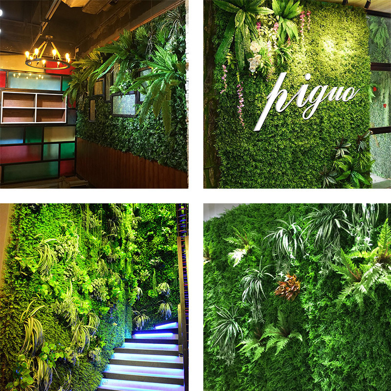 Simulation plant wall decoration wall green plants three-dimensional decoration wall hanging plastic Milan Yougali lawn cross-border wholesale Specification drawing