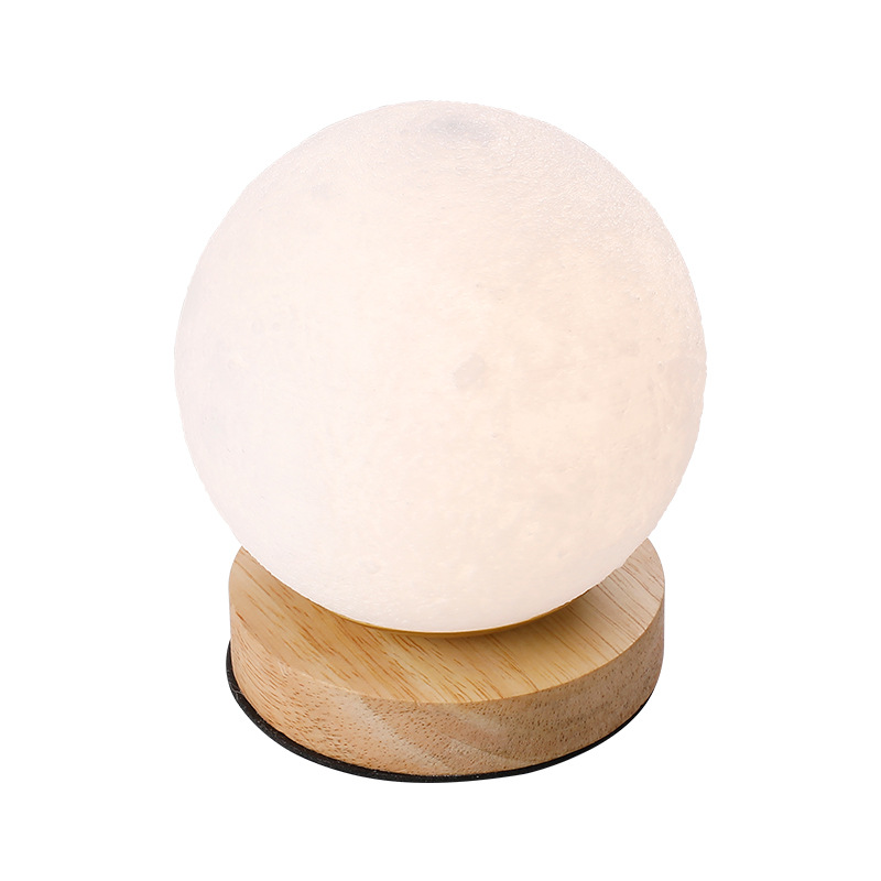 Cross-border moon desk lamp, dual-purpose charger and plug, night light, bedside lamp, bedroom desk, creative gift, round small desk lamp Item Picture