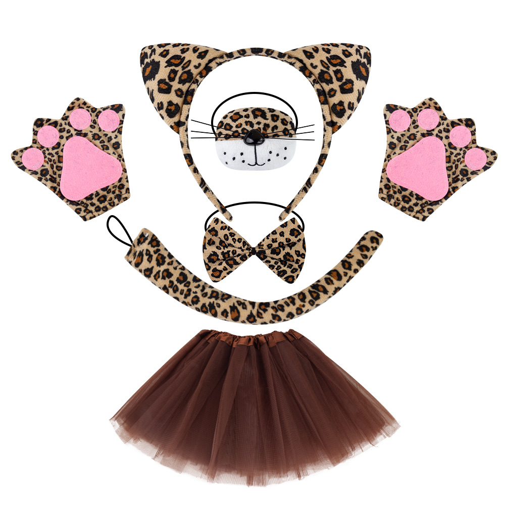 Children perform headwear, small leopard animal headbands, while adults act as party props, headbands and cute headbands Item Picture