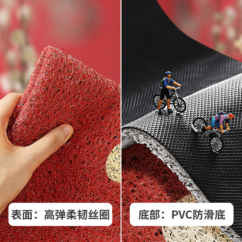 中式家居耐磨/家用喜庆进门/丝圈地垫产品图