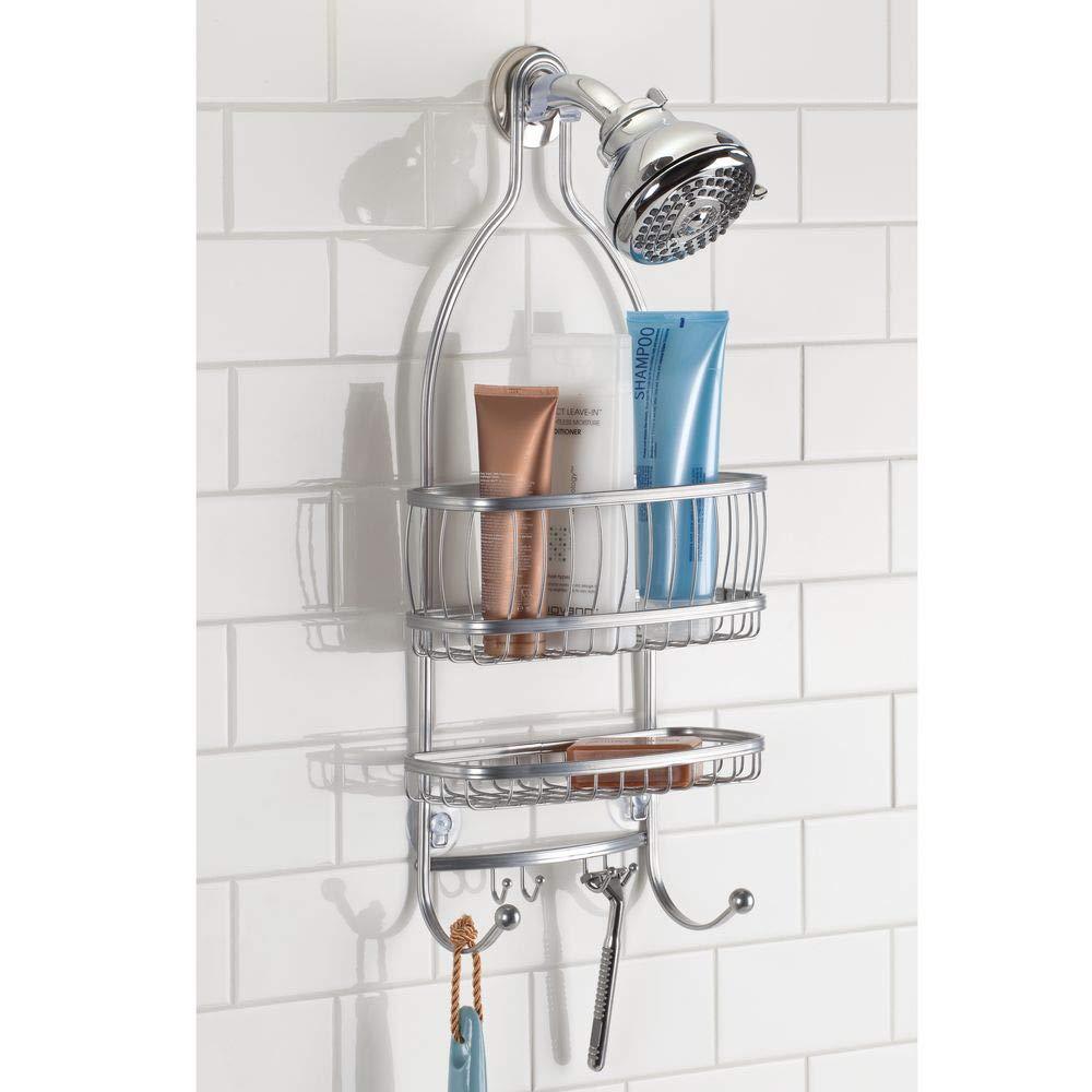 Ironwork double-layer bathroom rack, hanging body wash and skin care product storage rack, multi-layer storage, shower head hanging basket rack