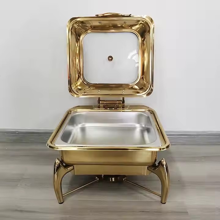 Cross-Border Stainless Steel Buffet Stove Hotel Restaurant Food Heating Container Hydraulic Electric Heating Visual Buffy Stove Specification drawing