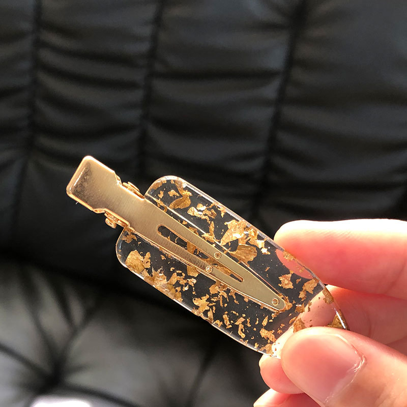 Small and exquisite colorful makeup clips, acetate board crystal side bangs hair clips, seamless clips, ducktail clips, hair clips, shanilak details Picture