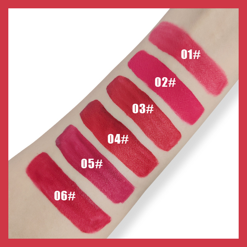 跨境专供雾面哑光持久易上色唇釉滋润不拔干防水不沾杯口红唇釉详情5
