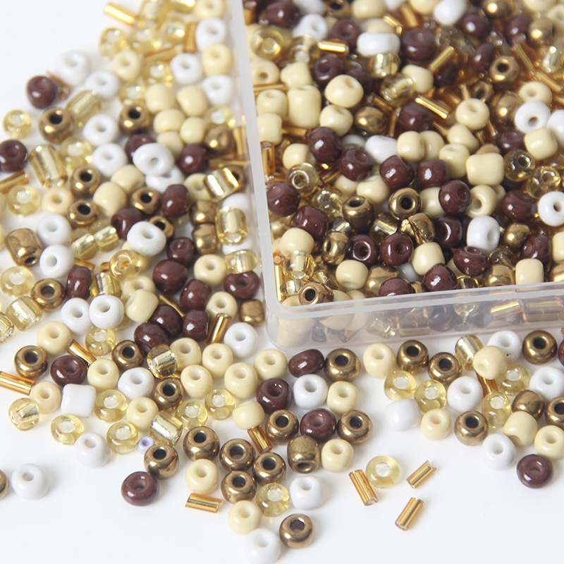 30g mixed style and mixed color DIY glass rice beads, tube beads, hand-strung beads, loose beads, woven bracelet, ring, embroidery material Specification drawing