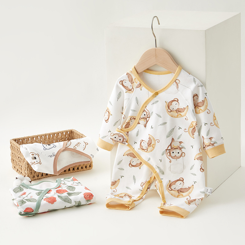 Four-season baby clothes, spring and autumn baby tummy protection one-piece clothes, pure cotton clothes for newborns, crawling clothes, Anyang infant and children's clothing Application Scenario