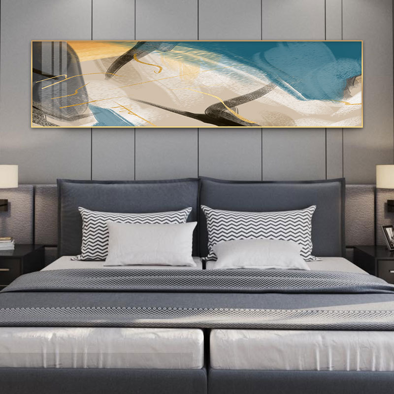 Longjiang Shijia Decorative Paintings: Abstract Bedside paintings, Hotel Nordic minimalist canvas paintings, Modern Bedroom crystal porcelain paintings wholesale Application Scenario