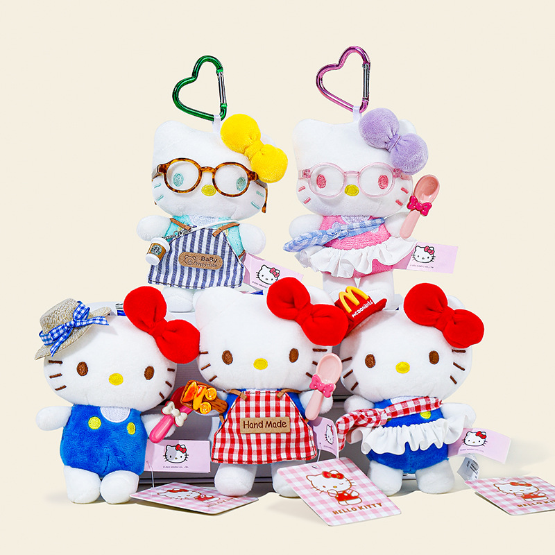 三丽鸥正版hellokitty小挂件公仔包包挂饰毛绒玩偶哈喽kt猫钥匙扣