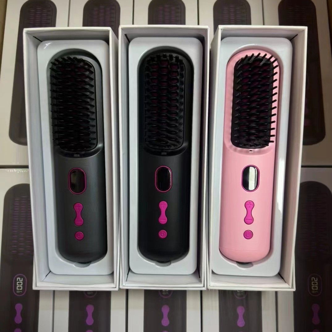 In stock, we offer cross-border wireless hair straightening combs with negative ions that do not damage hair. They are portable and have an ultra-long standby time, making them a perfect hair straightening tool Application Scenario